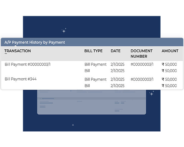 Accounts Payable in real estate ERP and accounting software for managing vendor invoices and payments.