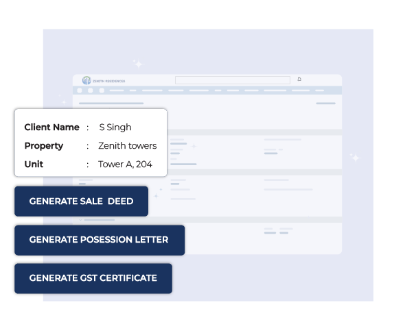 Automated document generator for real estate CRM – create welcome letters, agreements, NOCs, and demand letters with zero manual effort