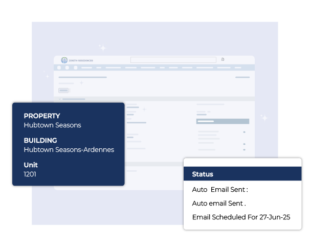 Automated email communication system for real estate – send welcome letters, payment reminders, and possession updates efficiently.