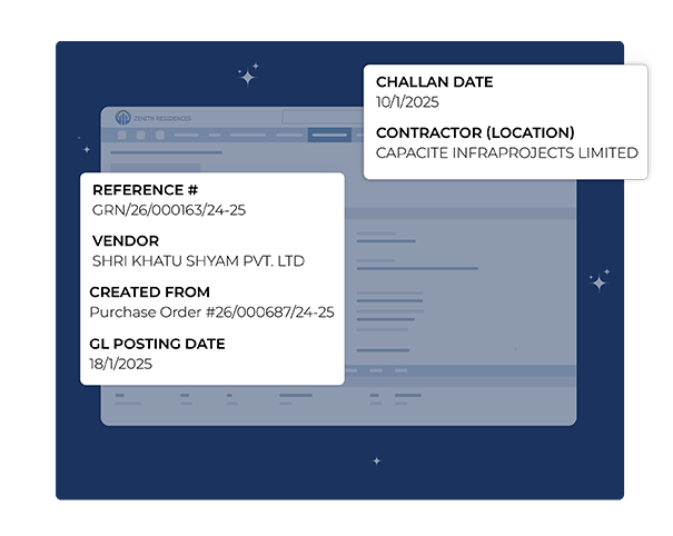 Integrated procurement, finance, inventory, and project management processes in a real estate ERP platform for seamless operations.
