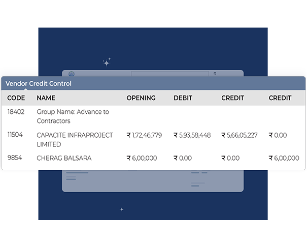 Vendor credit control in real estate ERP and commercial real estate accounting software to manage credit limits.